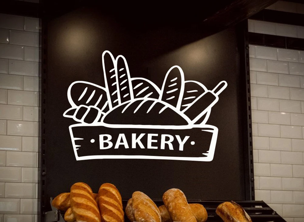 Pastries Bakery Wall Decal Bread Shop Pastry Cakes Biscuits Cafe Wall Window Home Decor Stickers Removable Sign Posters D579