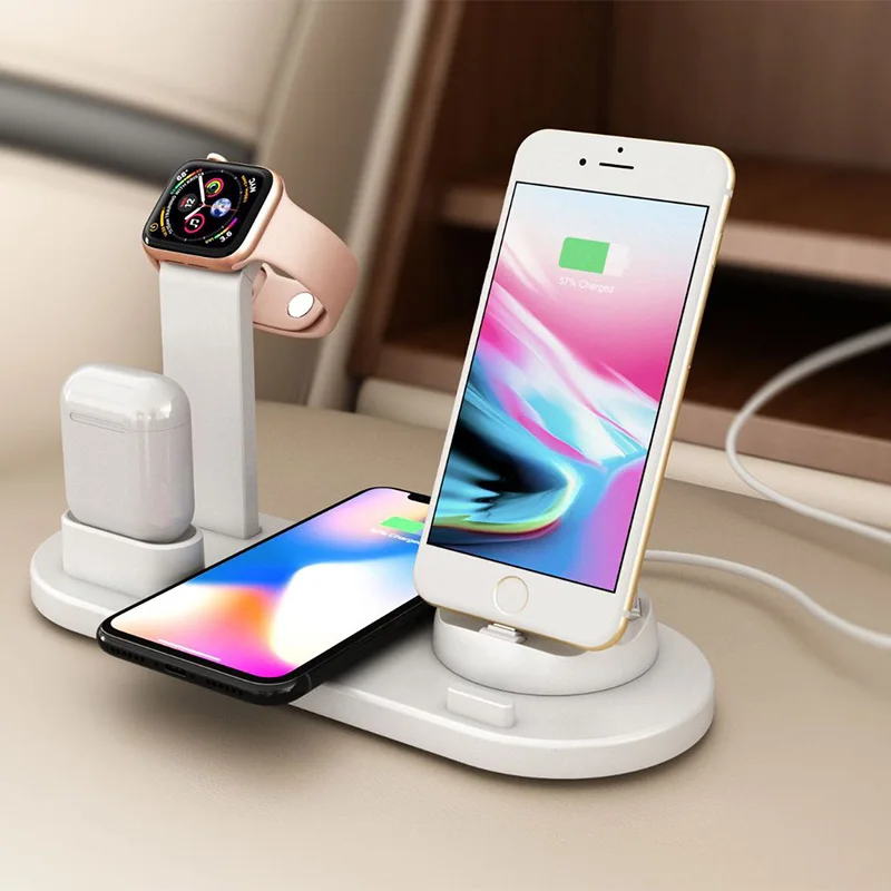 

Wireless Charger Station, Fast 4 in 1 Wireless Charger Stand for iPhone Xs Max/XR/8 Plus/Samsung S10 S9+, Wireless Charging Dock