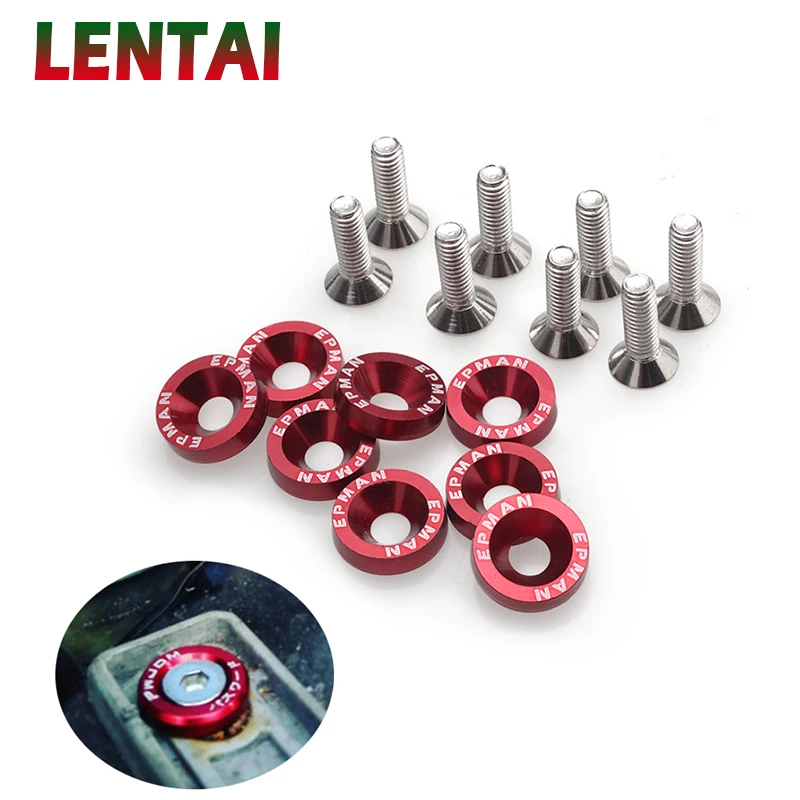 LENTAI For Ford focus 2 3 mk2 fiesta ranger mondeo mk4 Lada granta vesta Chery 10Pcs Car modified screw gaskets Colorful styling