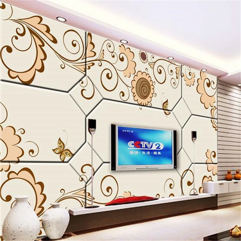 

beibehang wallpaper TV backpacks silk cloth wallpaper fashion living room bedroom mural painted floral wallpaper 3D environment