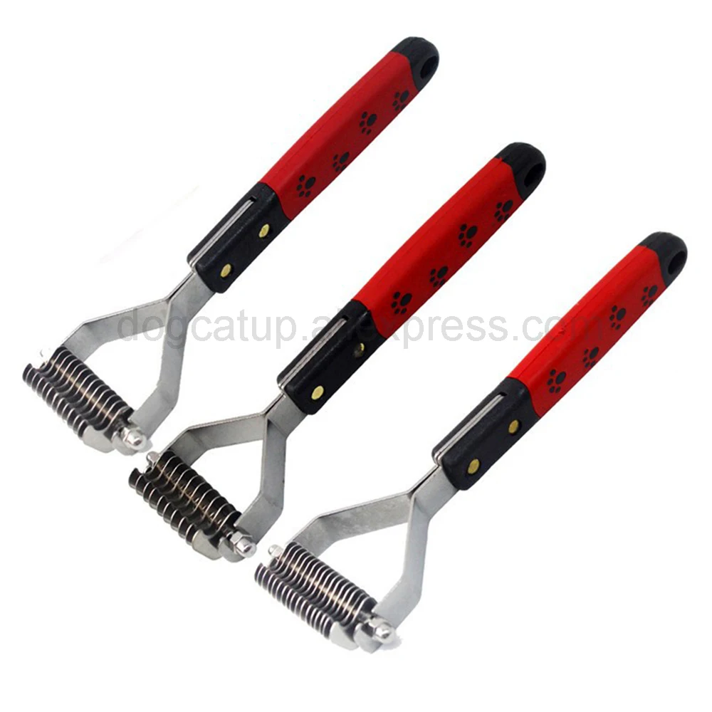 Hateli Pet Rakes Hond Bont Knot Cutter Kat Grooming Brush Huisdieren Trimmer Kam Vergieten Hark Korte Lange Haar Metalen 10/13/18 Bladen