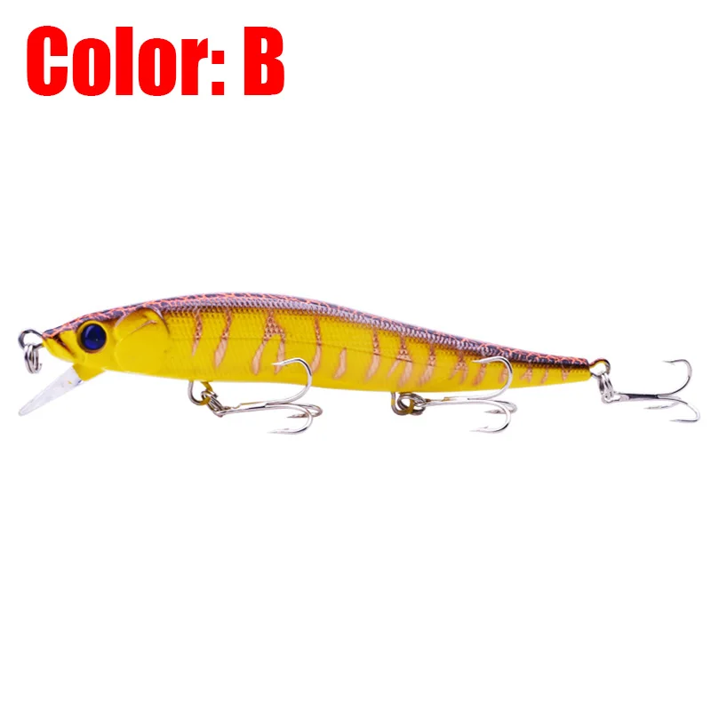 Señuelos de Pesca Minnow Wobblers, cebos flotantes de 11,5 cm y 13,5g, aparejos con ojos 3D Isca Bass, cebo duro Artificial para buceo, 1,5 M, 1 ud.