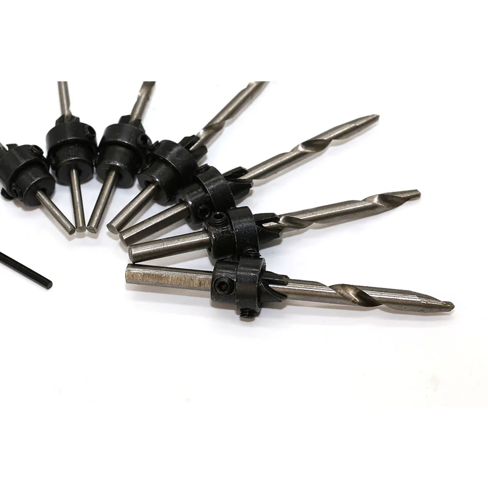 7pcs Countersink Drill Woodworking Drill Bit Set Drilling Pilot Holes For Screw Sizes3-6