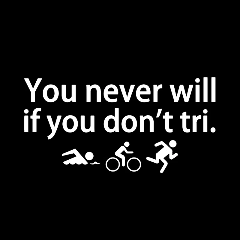 YJZT 17.3*8.6CM Funny Triathlon Swim Bike Silhouette Car Sticker High Quality Vinyl Accessories Decor C12-0657