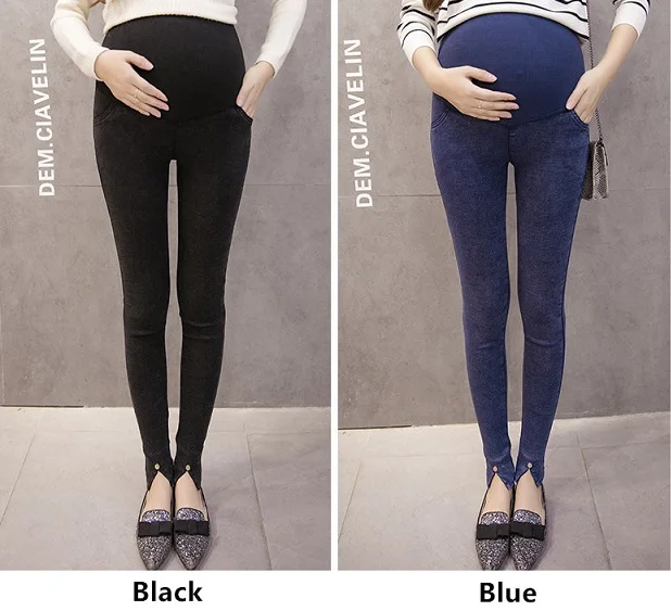 Maternity Pants hot thin new fall and winter maternity jeans trousers stretch Slim fashion prop belly pregnant women