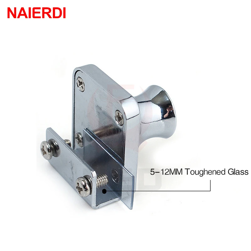 NAIERDI-407 Single Glass Lock Zinc Alloy Showcase Cabinet Door Cylinder Sliding Glass Push Door Locks For Furniture Hardware