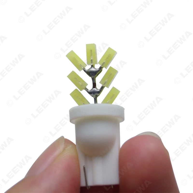 LEEWA 4pcs White Car T10 194 W5W COB 7SMD Auto LED Lights Tree Shapes Car Side Wedge Clearance Reading Light Lamp  #CA4607