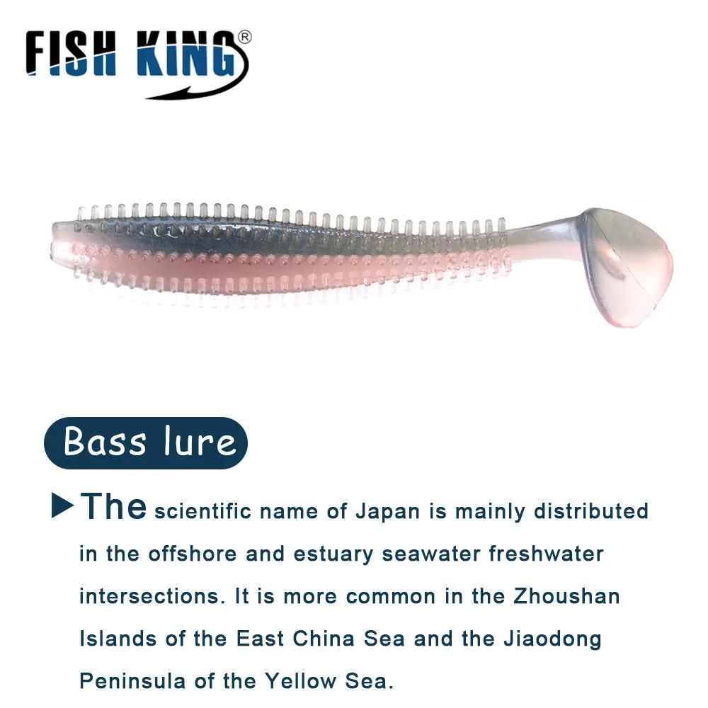 FISH KING-9/12cm 실리콘 미끼 냄새 나는 부드러운 낚시 미끼 4-5 개, 지그 웜 청어 인공 낚시 미끼베이스 워블러