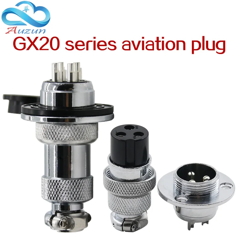 1 PCS Air outlet connector Copper plating silver GX20 Circular flange 2.3.4.5.6.7.8.9.10.12.14core