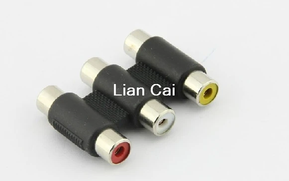 

20 pcs 3 Way RCA Female Jack to 3 RCA Female Jack Connector AV Coupler Cable Adapter