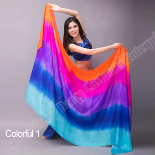 Belly dance Scarf Silk Veils Belly Dance veil Shawls Women Light Hand Thrown Scarf Shawl Gradient Silk Veil Dance Performance - Image 23