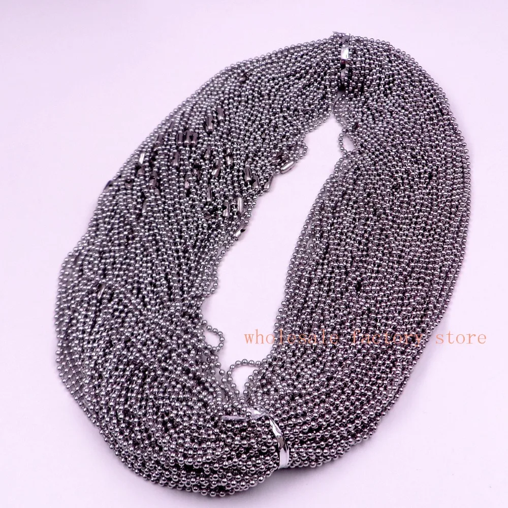 on sale 100meter Lot of  Stainless steel Thin 1.6mm Round Beads Chain jewelry Finding Marking Chain DIY