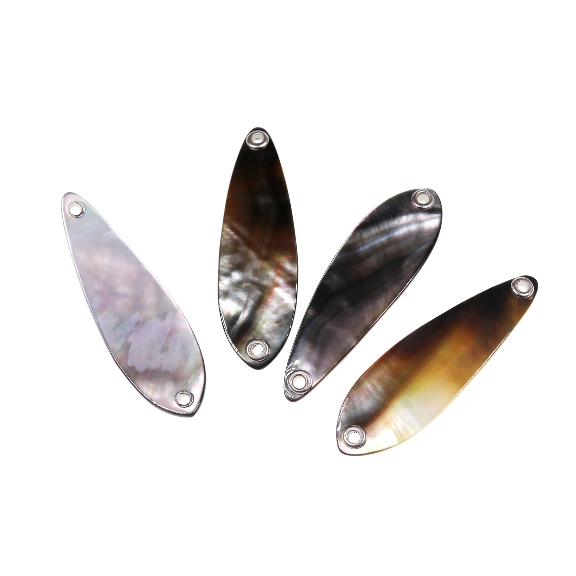 Bimoo 1PC Paua Abalone Shell Spoon for Fishing Lure Strip Natural Abalone Shell Fishing Jig Lure Spoon Shell lures Multiple-size