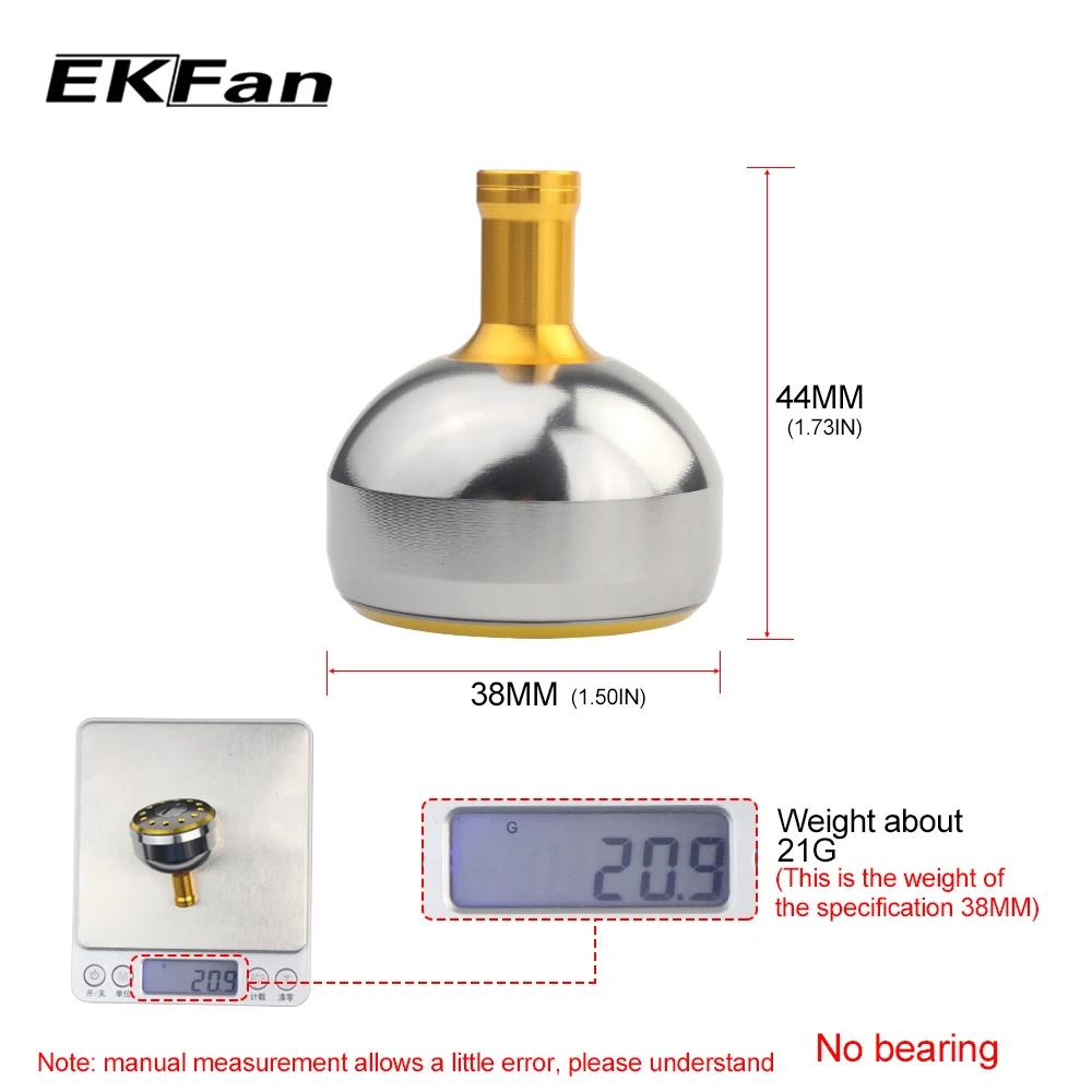 EKFan 1pc 32mm/35mm/38mm Alloy Aluminum Fishing Handle Knob For Bait Casting Spinning Reel Fishing Reel Handle Accessory