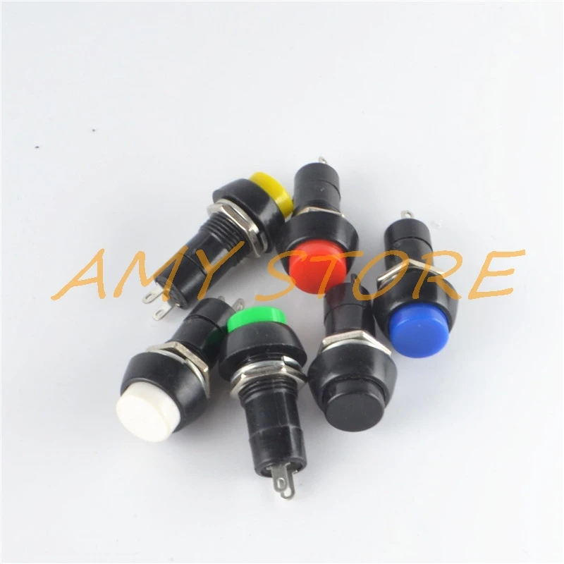 10 pièces 2Pin plastique 12mm rond bouton poussoir PBS-11A auto verrouillage verrouillage verrouillage PBS-11B momentané non-verrouillage interrupteur 3A 150V