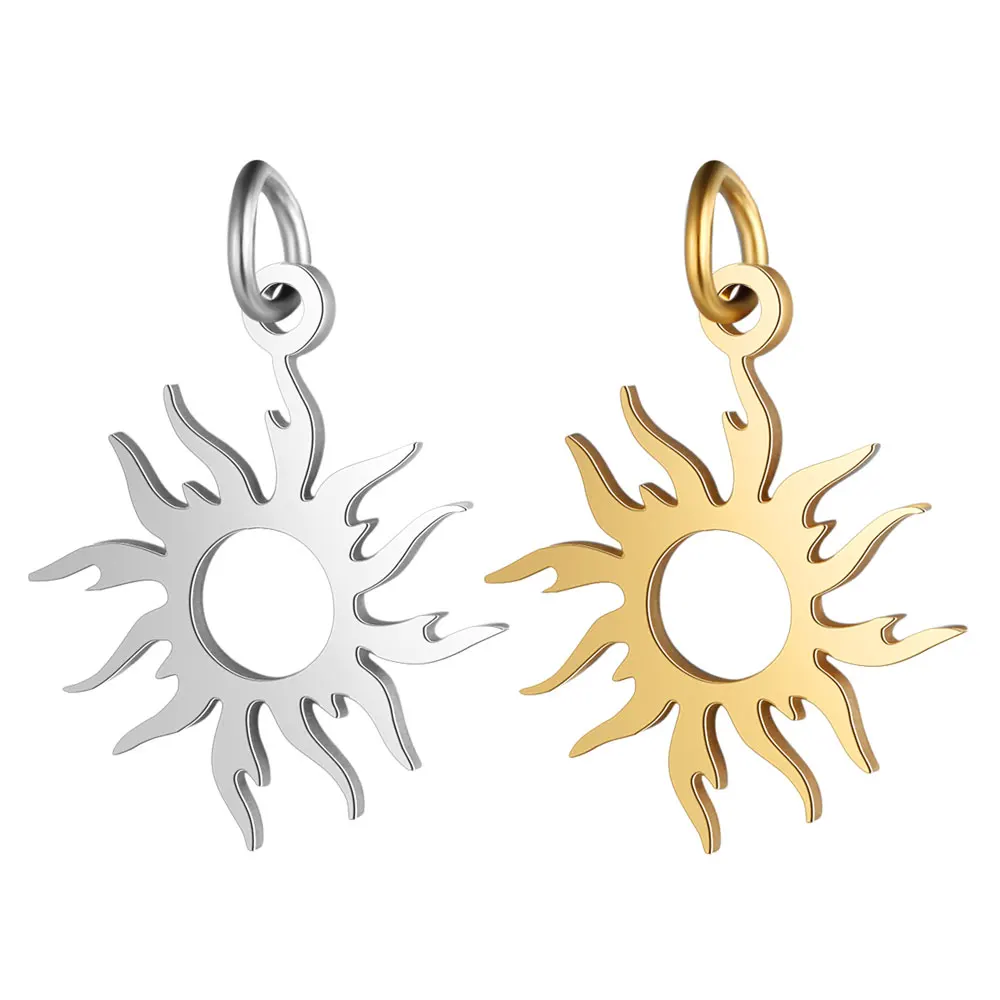 5pcs/lot 316 Stainless Steel Sun Charm Wholesale DIY Jewelry Making Jewellery Never Tarnished Pendant