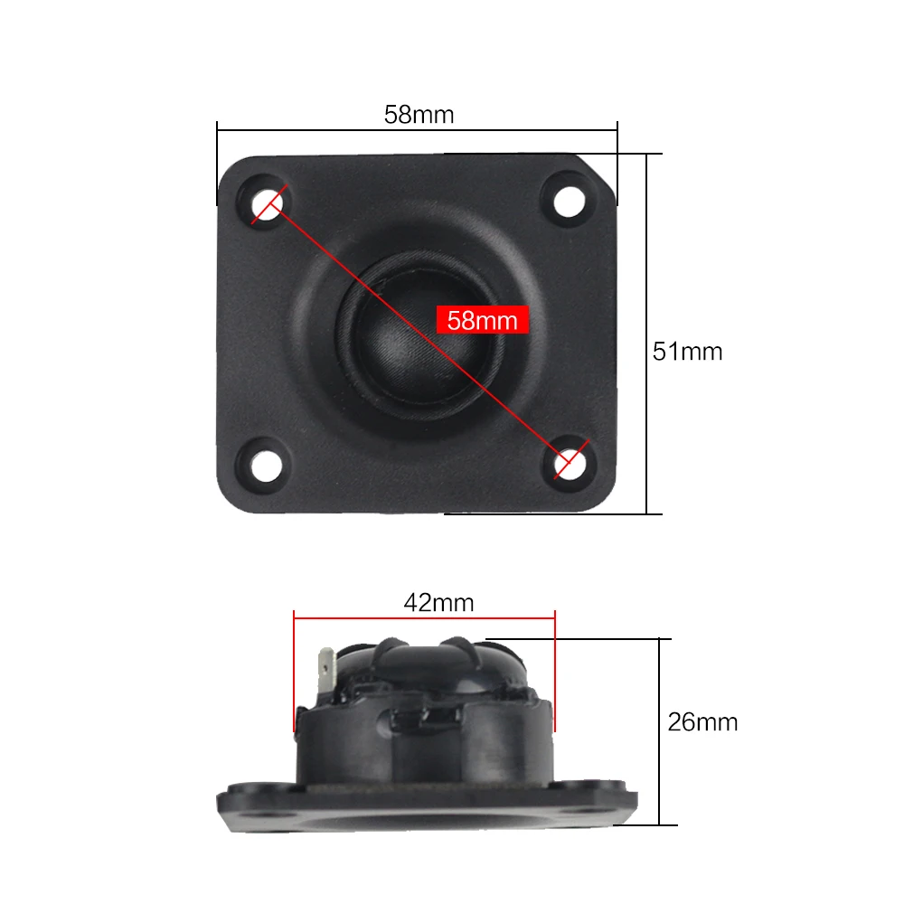 GHXAMP 1 inch Car Tweeter Speaker Unit Neodymium 4ohm 25W Silk Membrane Treble High End 91dB For Peerless Speaker DIY 1Pairs