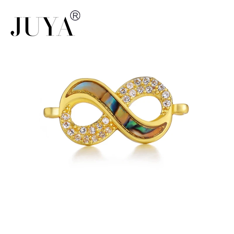 

JUYA New Connectors for Bracelets Necklace Cubic Zirconia Jewelry Findings Gold Plated Charms for Jewelry Making Diy Accessories