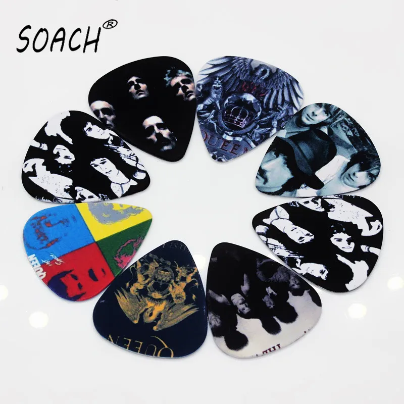 SOACH  50PCS 0.71mm Hot sale exquisite high quality two side earrings pick DIY design Rock Band pick guitar picks