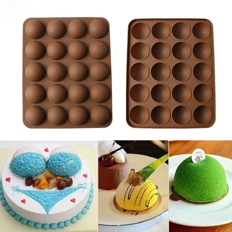 Cake Tools Non-Stick 20-Half Ball Silicone Mold For Chocolate Mould Baking Mini Truffle Dessert Chocolate mold Cake Decorating