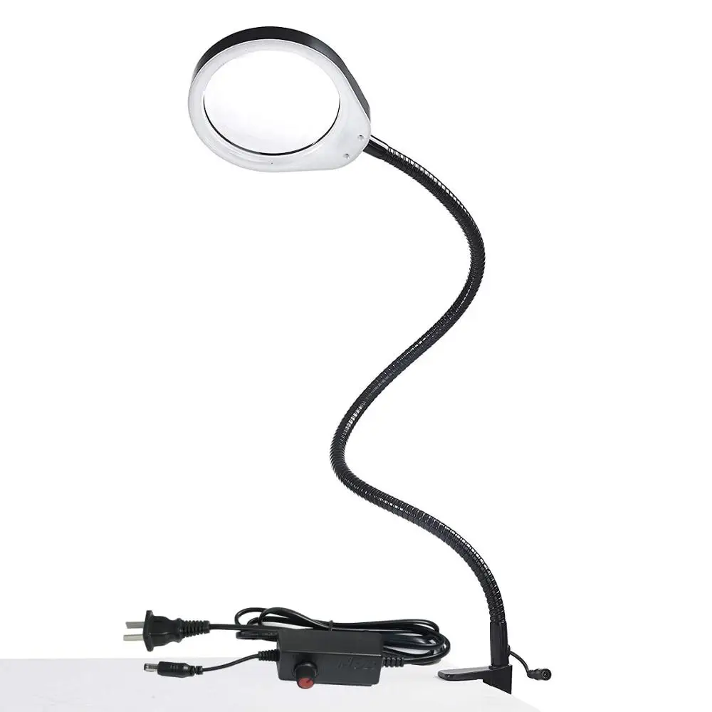 

Helping Hand Clip Clamp LED Magnifying Glass flexible long arm lamp with magnifier