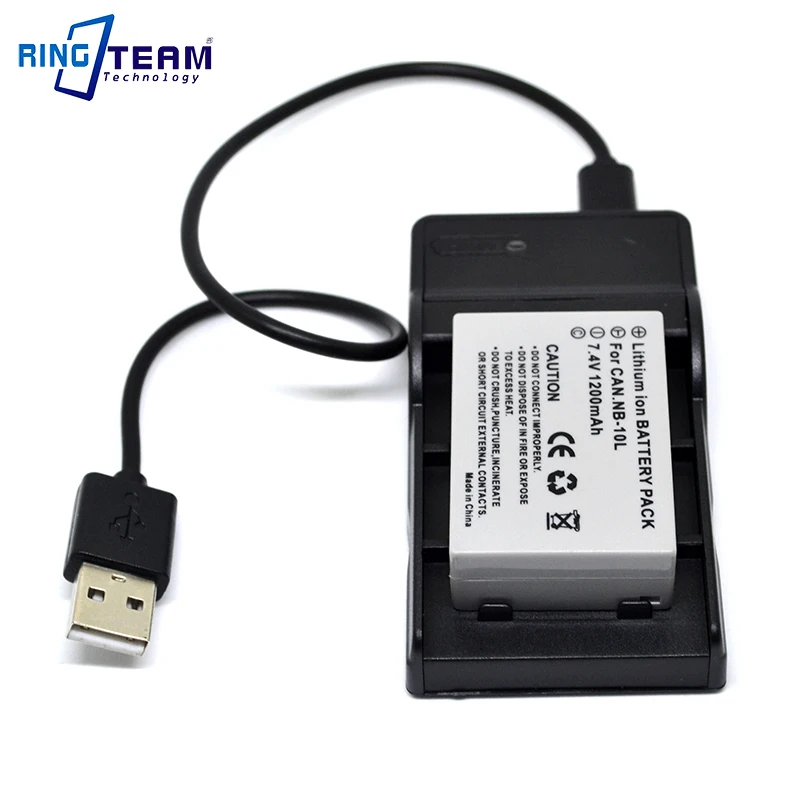 NB-10L NB10L Battery Pack & USB Charger (2-In-1) for Canon Powershot Digital Cameras SX40 SX50 SX60 G1 G3 X G1X G3X G15 G16 HS