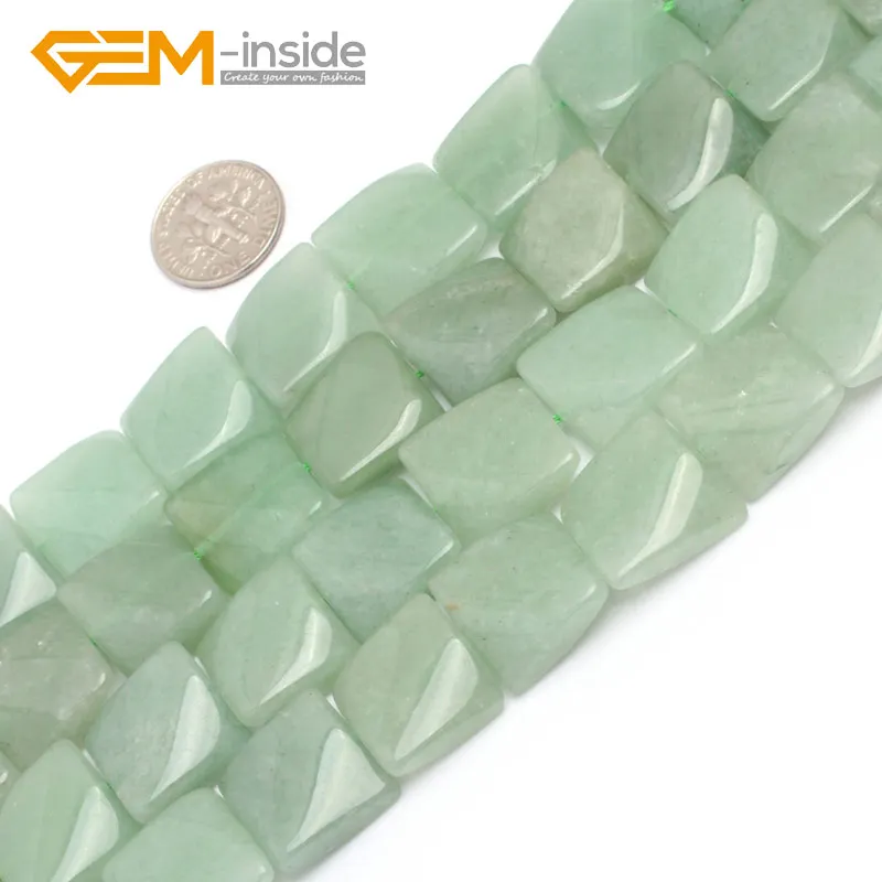 16mm Square Twist Assorted Material Natural Gem Stones Flat Beads For Jewelry Making Beads DIY 15\