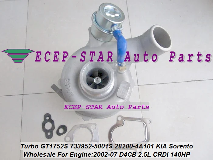 GT1752S 733952-5001S 733952-0001 28200-4A101 28201-4A101 733952 282004A101 Turbo For KIA SORENTO 2002-07 D4CB 2.5L CRDI 140HP