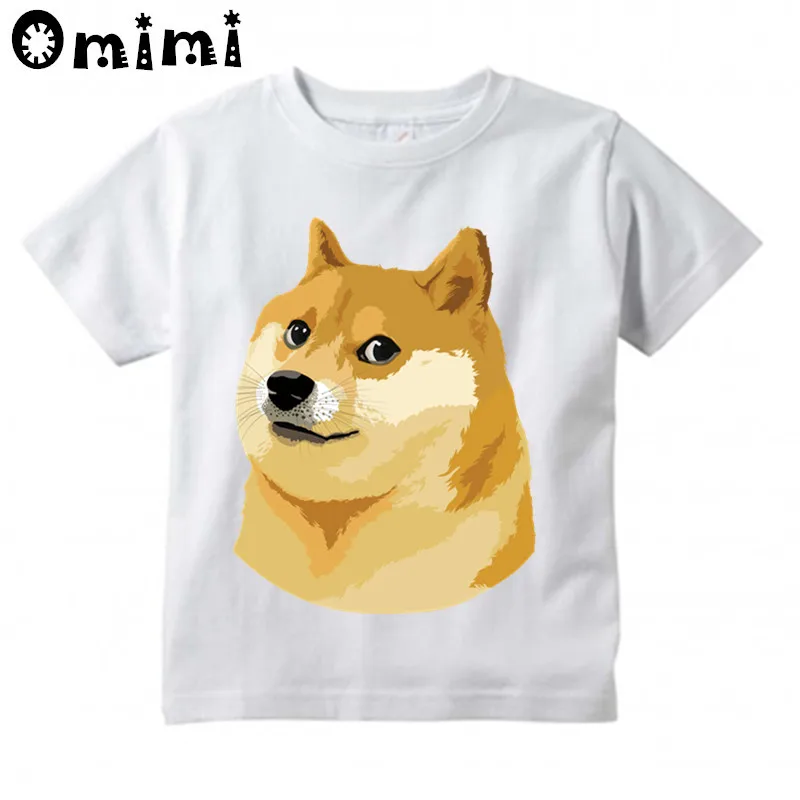 Kids Doge Deus God Dog/shiba Inu Design T Shirt Boys and Girls Great Casual Short Sleeve Tops Children's Funny T-Shirt