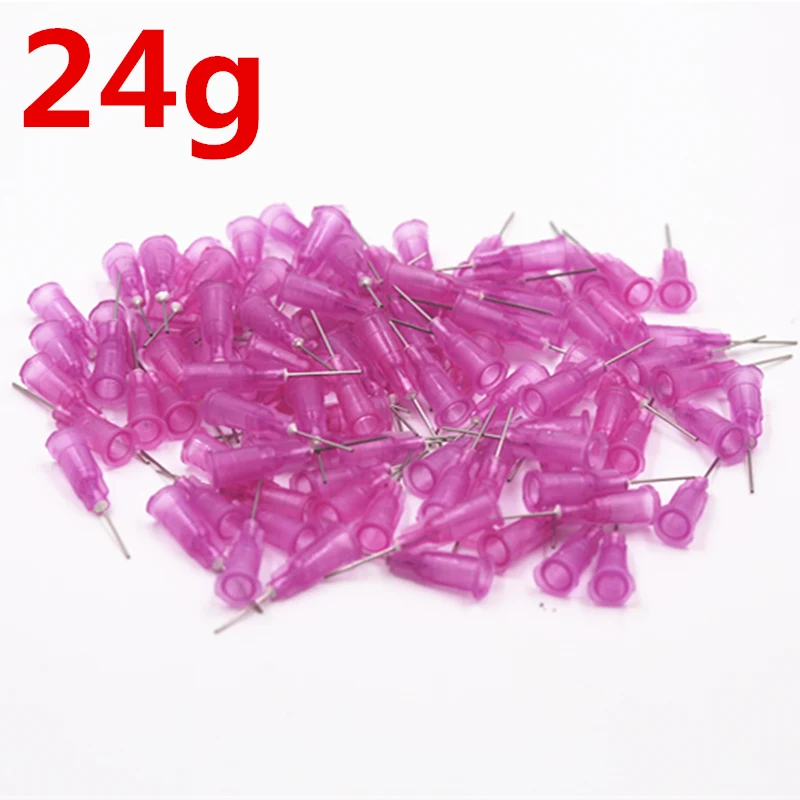 SZBFT 24G 100PCS Plastic needle Stainless steel needle Dispensing needle 30mm Dispenser flat needle