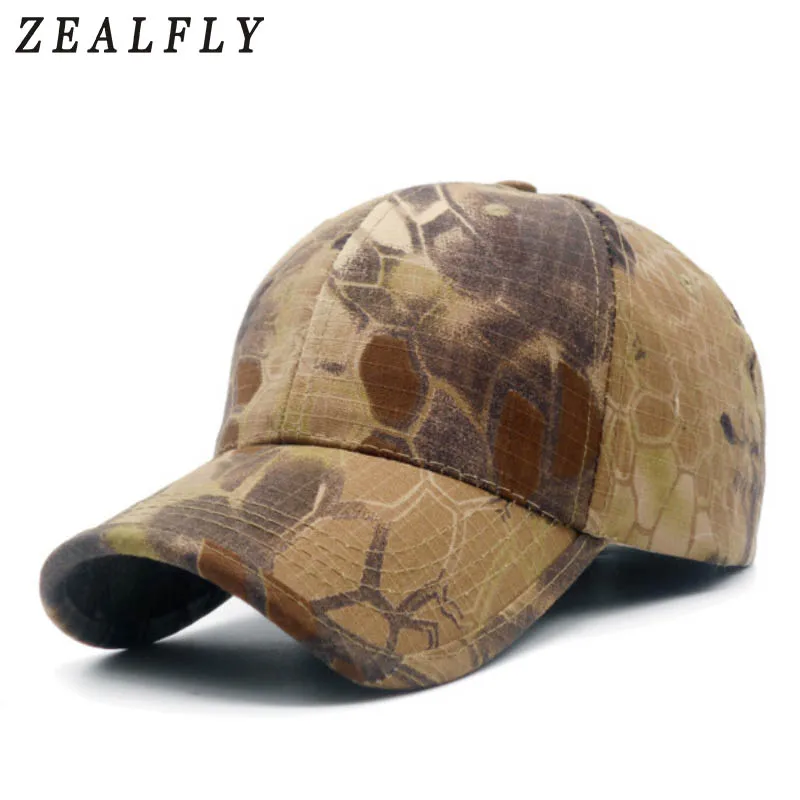 Men Camouflage Hunting Baseball Caps Python Pattern Fishing Cap Adjustable Snapback Hats For Women