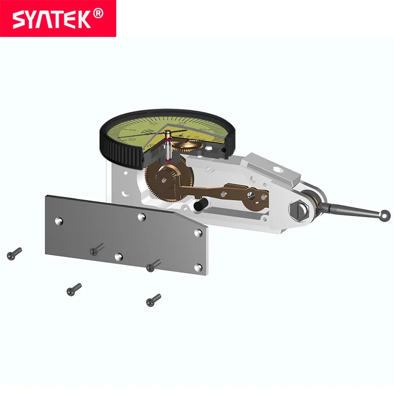 Syntek Dial Indicator 0-0.2mm Shockproof Antimagnetic Dial Test Lever Indicator 0.001mm High Precision Dial Gauge Diameter CE