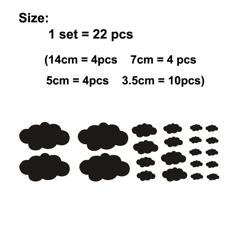 Set of 22 x CLOUDS cloud decal sticker vinyl wall art nursery kids child room 20 Color Choose