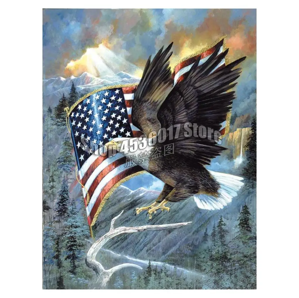 

Diamond Painting Cross Stitch American Eagle 5D Diamond Embroidery Birds Patriotic DIY Full square Diamond Mosaic Needlework