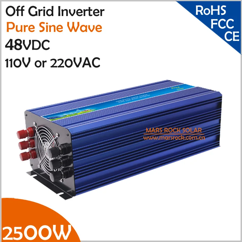 2500W 48VDC Off Grid Solar Inverter for 110VAC or 220VAC Home appliances, Surge Power 5000W Pure Sine Wave Inverter