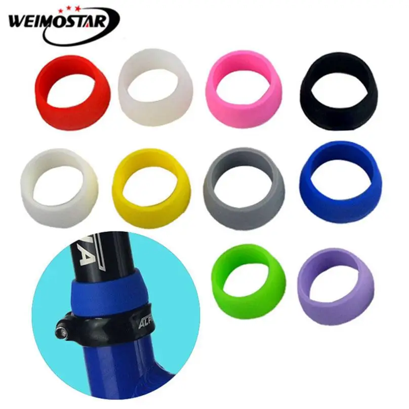 MTB Cycling High elasticity Mountain Bike Seat Post Rubber Ring Dust Cover Waterproof Silicone Bicycle Protective random color