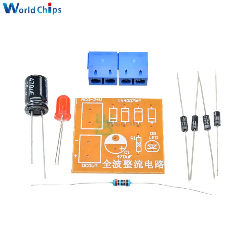 1N4007 Bridge Rectifier AC to DC Converter Full Wave Rectifier Diy Kit Electronic PCB Board Module