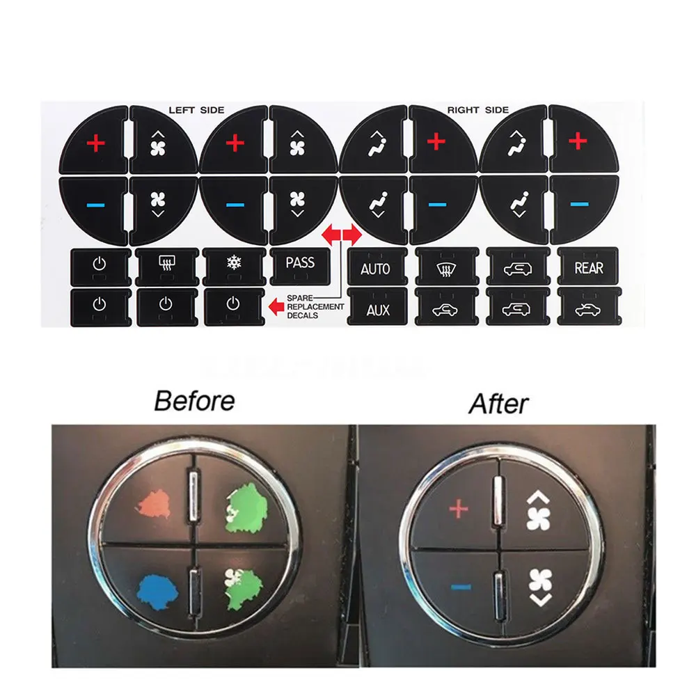 Climate Control Repair Replacement interior Parts AC Dash Button Sticker For Tahoe Suburban Avalanche Silverado Yukon