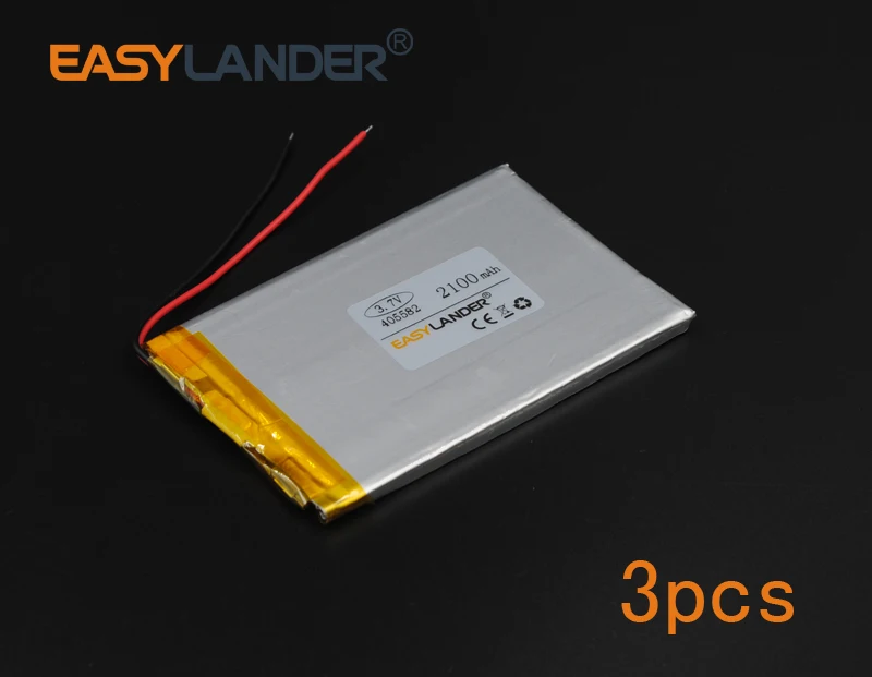 

3pcs/Lot 3.7V 2100mAh 405582 Rechargeable Lithium Li-ion Polymer Battery