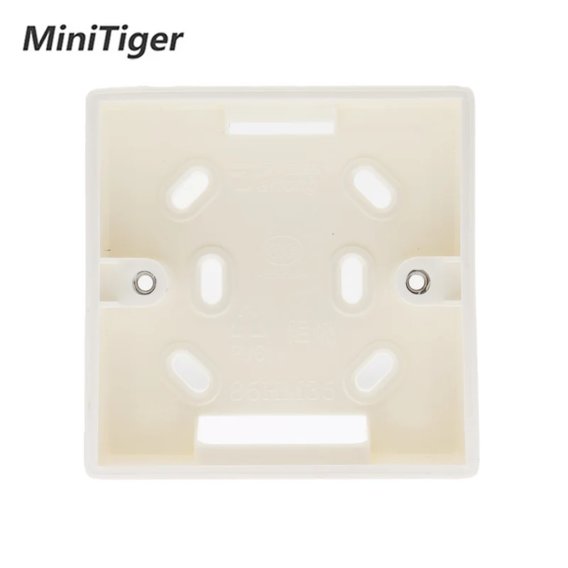 Minitiger External Mounting Box 86mm*86mm*34mm for 86mm Standard Touch Switch and Socket Apply For Any Position of Wall  Surface