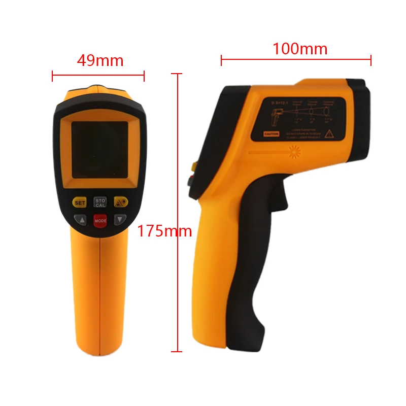 GS320 GM320 GM900 Non-Contact Laser IR Infrared Digital C/F Selection Surface Temperature Thermometer Pyrometer