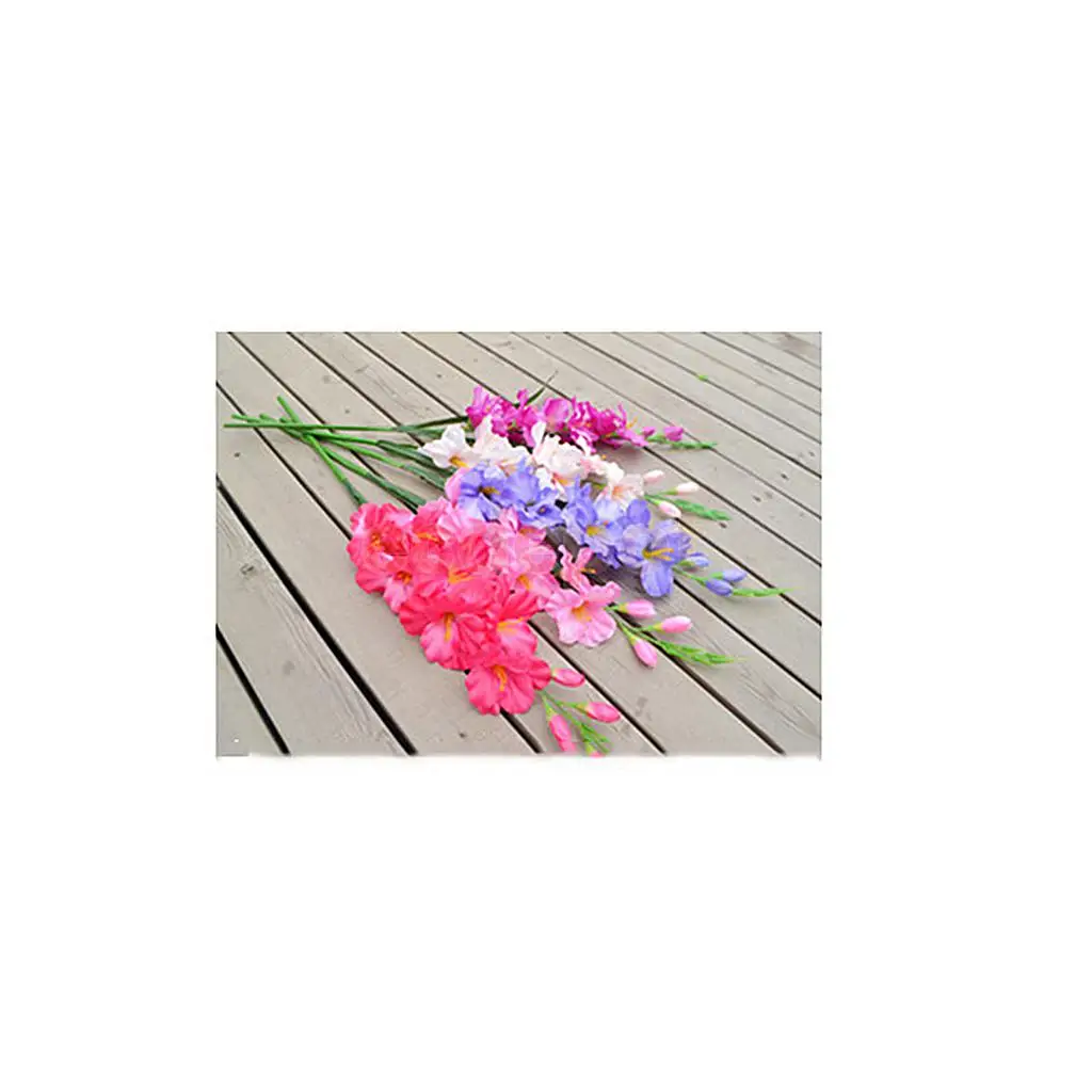 Artificial Plants & Flowers Wedding Flower Gladioli Gladiolus stem 8 Colors