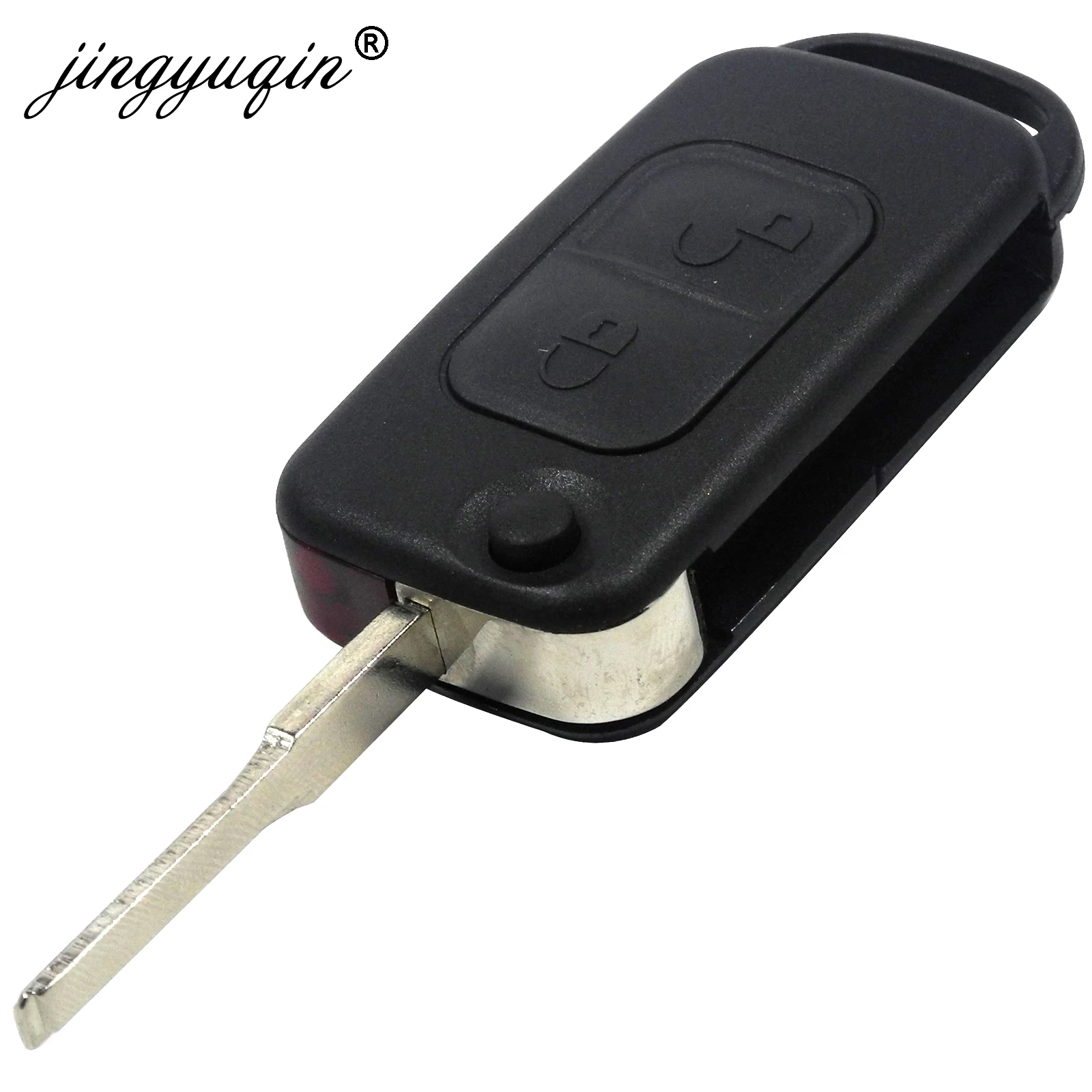 jingyuqin Flip Folding Remote Key shell 1/2/3/4 Button for Mercedes Benz SLK E113 A C E S W168 W124 W202 W203 Auto Car Key Case