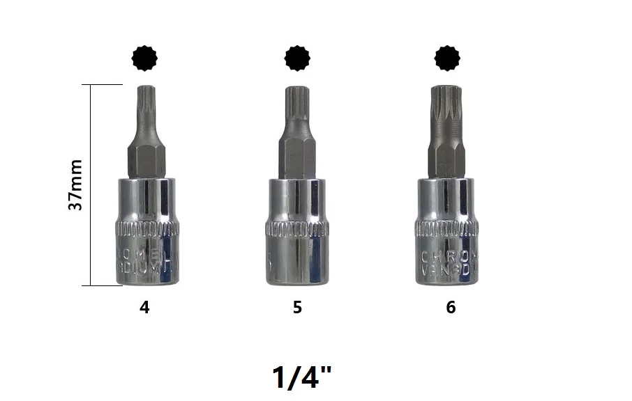 Nuovo 10 pz 12 Punto Triple Square Spline Bit Socket Set Per a Prova di Manomissione Lug Nuts, cilindro Testa del Bullone 4-18