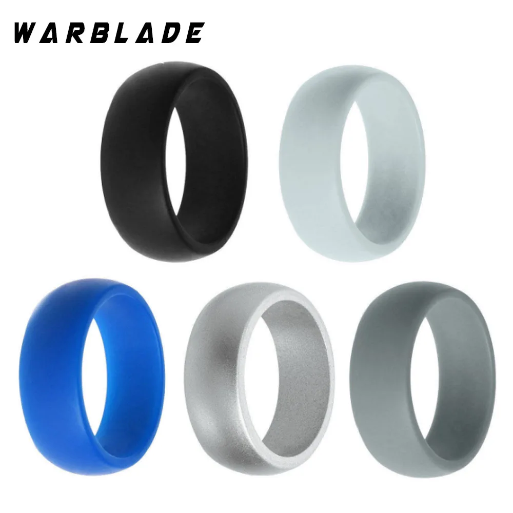 8MM Size 6-12 Hypoallergenic Crossfit Flexible Rubber Silicone Ring Finger Rings For Men Women Wedding Gift With Velveteen Bag