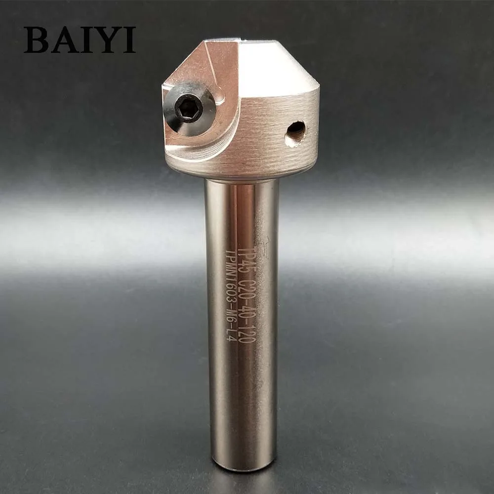 45° straight shank Countersink chamfering cutter holder TP45 C20-32-120 chamfer end milling cutter arbor TPMN1603