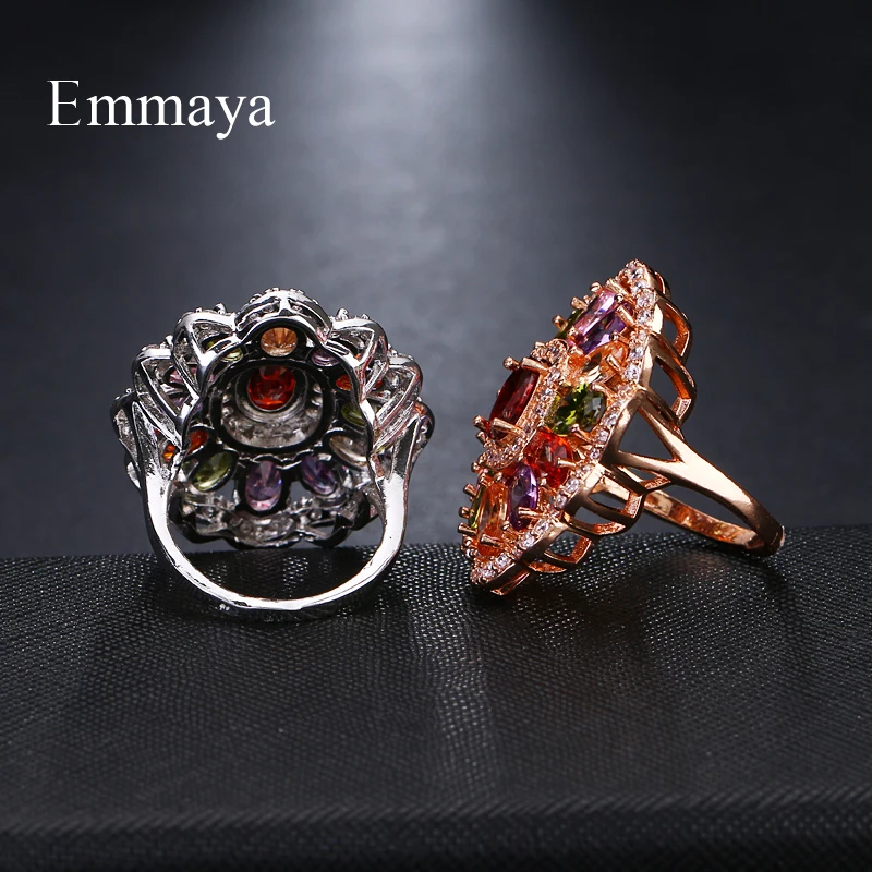 Emmaya Brand Luxury Elegance Charm AAA Cubic Multicolor Zircon Two Colors Necklace Sets For Women Popular Wedding Jewelry Gift