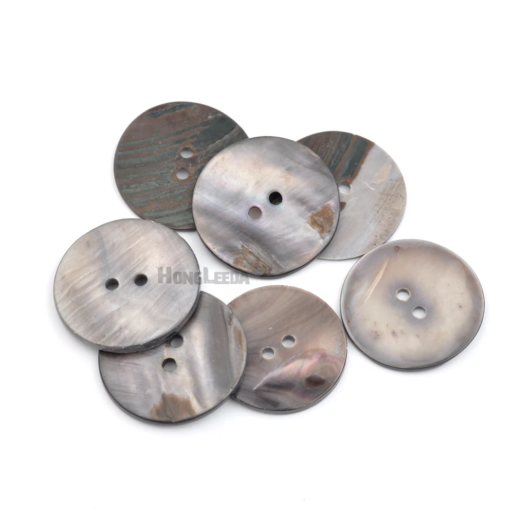 15Pcs Natural Shell Buttons for Decoration, Big Buttons, Mother of Pearl, 2-Hole, 34mm, 1.3 