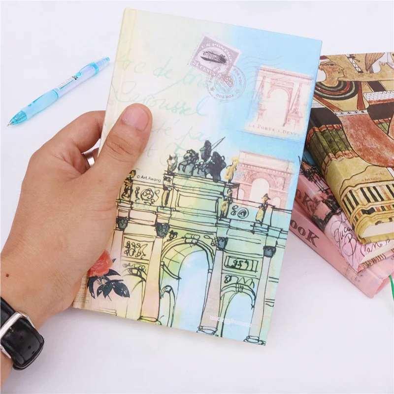 A5 Hard surface notebook 160 sheets Anti-fatigue student notepad Cute girl diary Thick notepad Travel log