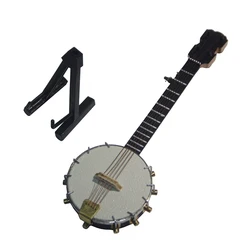 MoonEmbassy Miniature Banjo Model Mini Musical Instrument Model Dollhouse Ornaments Gift Home Decoration